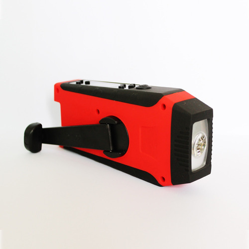 Solar Lámpara Dinamo Carga Celular Radio Fm Supervivencia 2 Linterna Rojo Luz Led