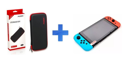 Kit Para Nintendo Switch - Hard Case Dobe + Película Vidro