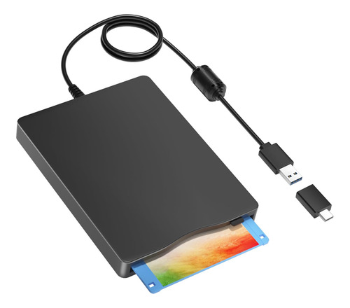 Lector De Disquetes Yaeonku Externo 3.5 Usb Y Tipo C 1.44 Mb