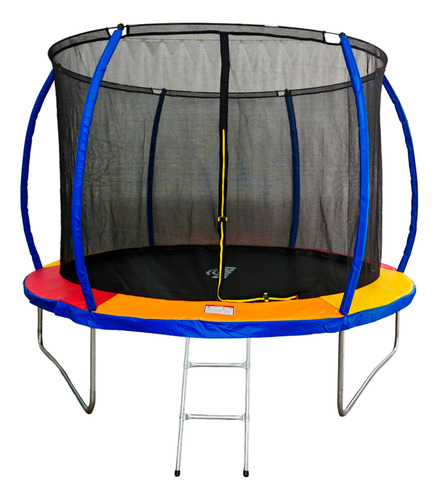 Cama Elástica Pula Pula Trampolim 3,05m Com Rede De Proteção Lona Preta Ziper De Segurança Curva Kroys Brinquedos 250kg