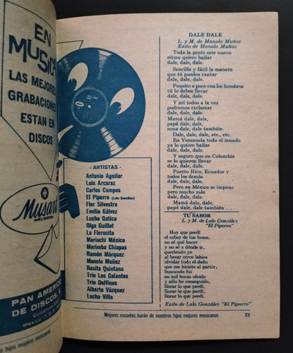 Cancionero Picot Edición Del Año De 1962 (Usado)