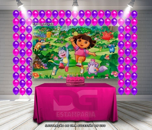 Painel De Festa Dora Aventureira Mochila #04 Med1,80cm1,20cm