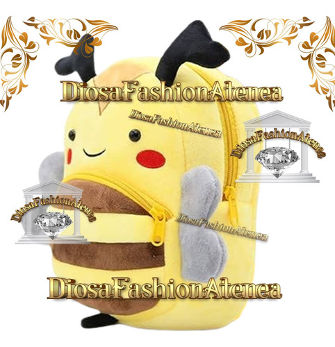Mochila Infantil Escolar Animalitos Jardín Niñas Niños Amarillo Abejita
