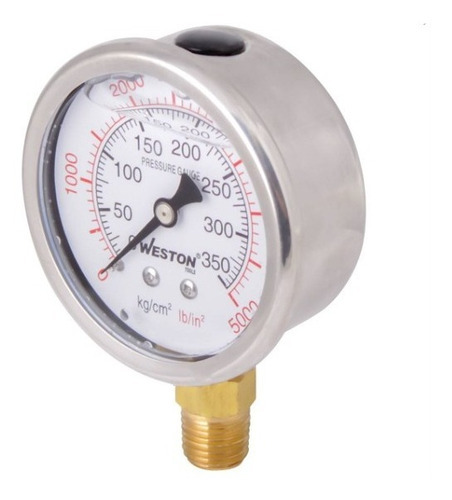 Manómetro Glicerina 2 1/2 1/4 Npt 7kg/100lb Conexión Inf