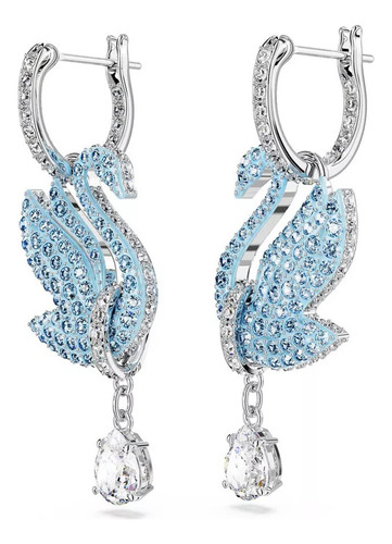 Iconic Swan Radio Cisne Azules Da Aretes Swarovski