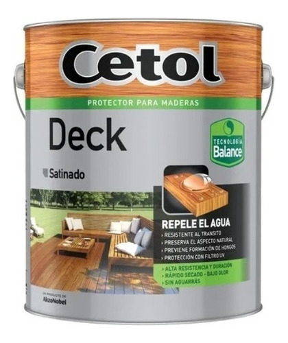 Cetol Deck Balance Al Agua S/olor S/diluyente X 4lts Pintumm