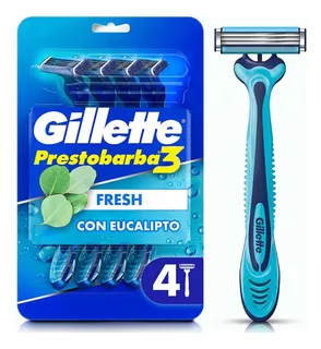 4 Unidades De Gillette Prestobarba 3 Fresh Con Eucalipto