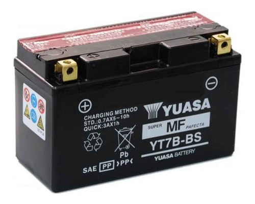 Bateria Gel Yuasa Yt7b-bs  Gt7b-4 Vrla Agm Yfz 450 Carb Emporio