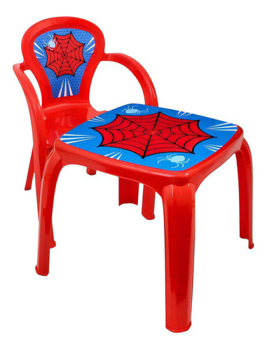 Mesinha Infantil Menino Aranha Plástica Resistente Spider Cor Vermelho