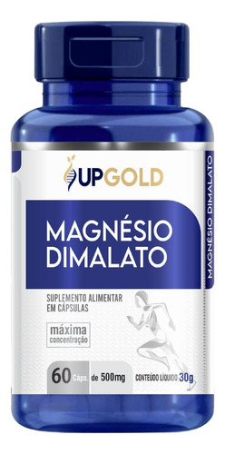 Magnésio Dimalato Puro Máxima Concentração 60 Cápsulas 500mg - Upgold