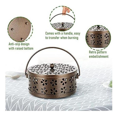 Whiidoom Retro Portable Mosquito Soporte De Bobina Con De De