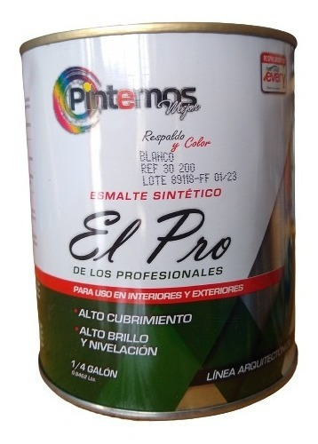 Pintura Esmalte Sintetico Every Blanco El Pro 1/4 Galon