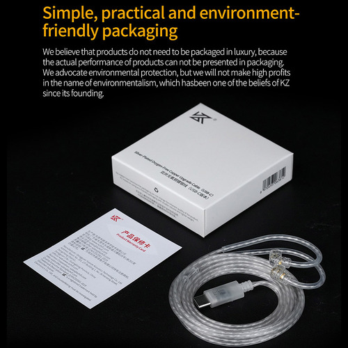 Cable De Actualización De Auriculares Tipo C Kz Con Micrófon