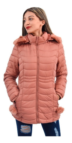 Campera Mujer Invierno Inflable Impermeable Capucha Yd 