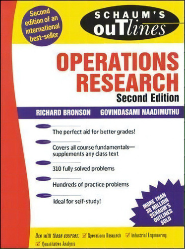 Schaum's Outline Of Operations Research, De Richard Bronson. Editorial Mcgraw-hill Education - Europe, Tapa Blanda En Inglés