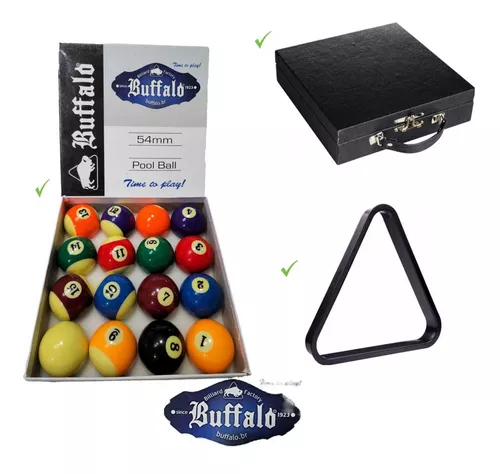Jogo de Bola Buffalo numerada faixada (com 16 bolas) - 54 mm