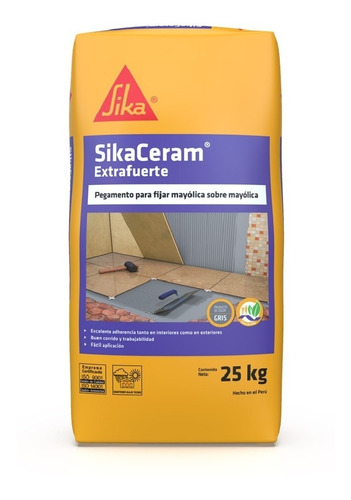 Pegamento Mayólica Sika Ceram Blanco Extrafuerte 25kg