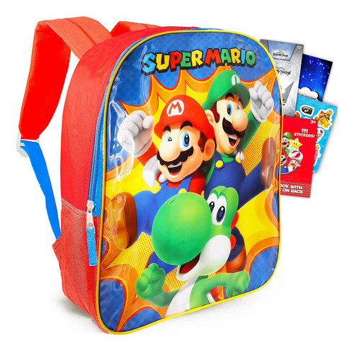 Mario Mochila Super Mario Para Niños - Mochilado De 15 Pulga