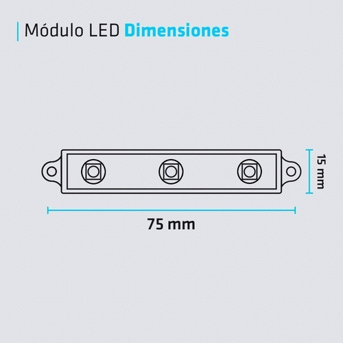 Modulo Led 5050 Smd 3 Chips 30 Lm Azul 12v Exterior Pack 100