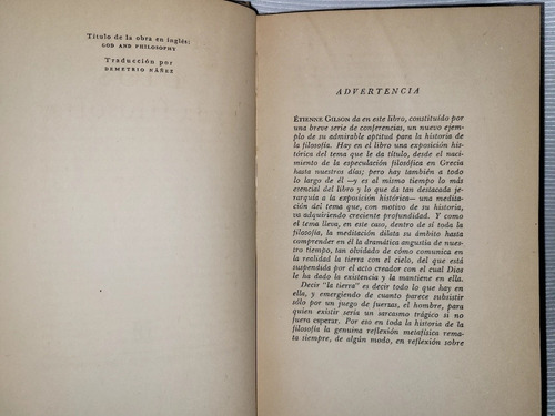 Imagen 5 de 9 de Dios Y La Filosofia Etienne Gilson Emece