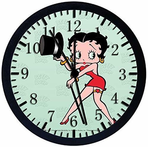 Betty Boop Reloj De Pared Grande 12pLG Negro Marco Clear Fac