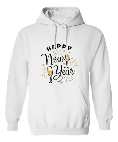 Sudadera Con Gorro Happy New Year Copas Vino