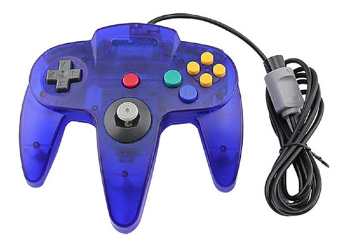 Control Genérico Compatible Con N64 Cristal Azul