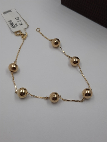 Pulseira Em Ouro 18k Esferas De 07mm