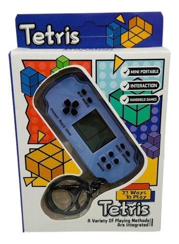 Mini Consola De Videojuegos Tetris Color Solido Retro Caja