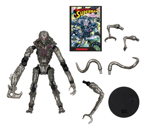 Brainiac Dc Page Punchers Superman Wave 5 Action Figure With Comic Book Libro Coleccion Muñeco Para Niños Chicos Juguete Figura De Accion Articulada Diseño Premium Coleccionable Serie Animada