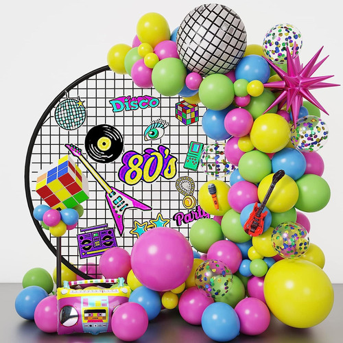 Kit De Arco De Guirnalda De Globos Con Tema Back To 90s 80s