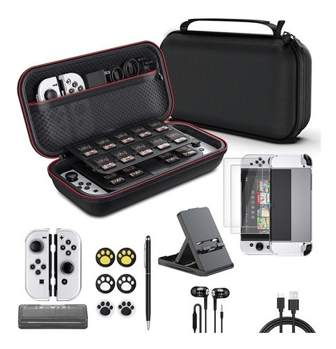 Kit De Accesorios Y Estuche P/nintendo Switch Oled 17 En 1