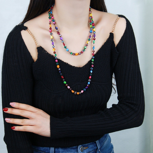 Collar Bohemio Con Cuentas En Capas De Conchas
