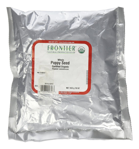 Frontier Co-op Organic Whole Poppy Seed 1lb