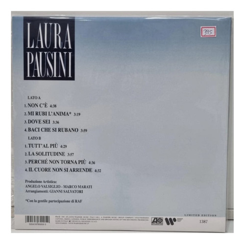 Vinil Laura Pausini - Laura Pausini Ltd Blue (Usado)