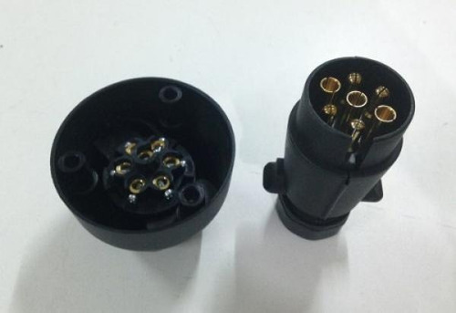 Conector Enchufe Para Trailer 7puntos Conectores Cobre Negro