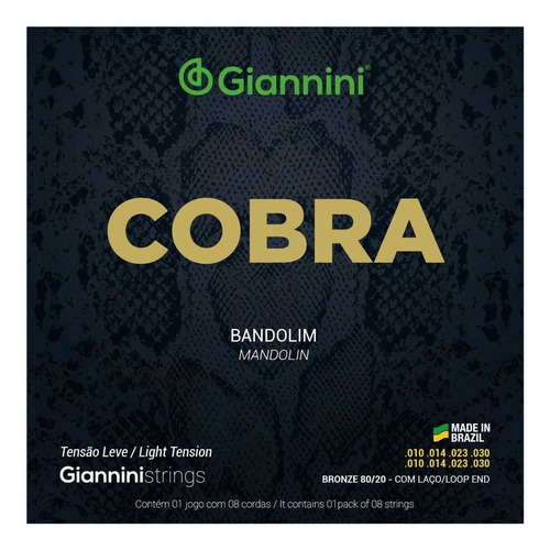 8 Cuerdas Mandolin Giannini Cm82l Cobra