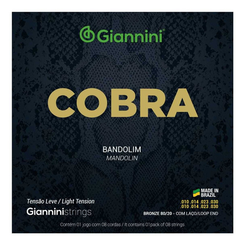 8 Cuerdas Mandolin Giannini Cm82l Cobra 
