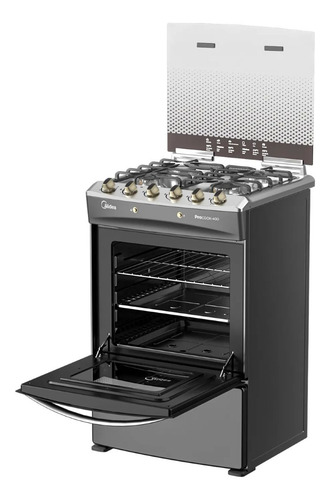 Cocina A Gas 4 Quemadores Carbon Grey - Openbox