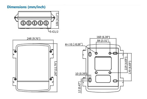 Caja Estanca De Aluminio Dahua Pfa141 A Prueba De Agua Ip66