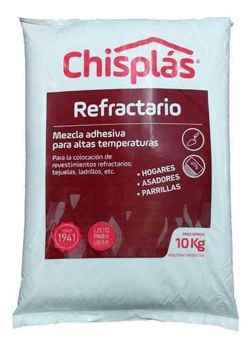 Preparado Cemento Refractario Arcilla Refractaria 10 Kg