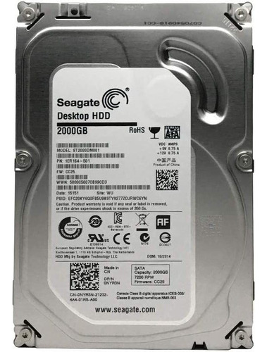 Seagate Barracuda St2000dm001 - Disco Duro Interno (2 Tb, 3,