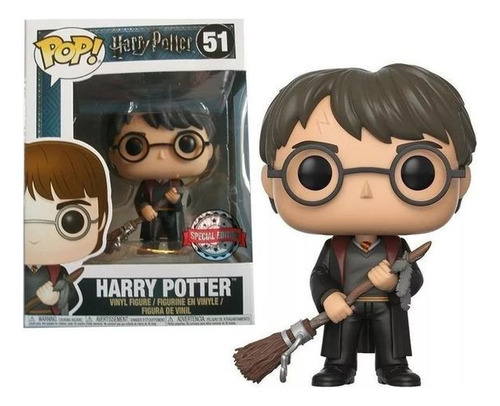 Boneco Harry Potter With Firebolt 51 Pop Funko