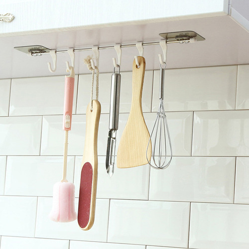 6 Ganchos Rack De Pared Autoadhesivo Rack De Cocina Rack