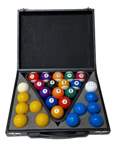 Jogo De Bolas De Sinuca Bilhar Com Estojo E Triangulo