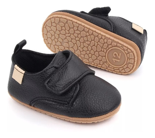 Zapato Cuero Bebé Niño Velcro Y Zuela Antideslizante 