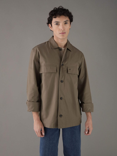 Sobrecamisa Calvin Klein Con Monograma Verde Hombre