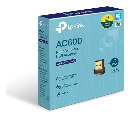 Adaptador Usb Wifi Banda Dual Ac600, Tp-link Archer T2u Nano