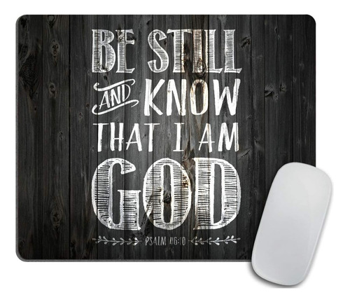 Mouse Pad Madera Negra Frase Biblia 7.9 X 9.5 Pulgadas