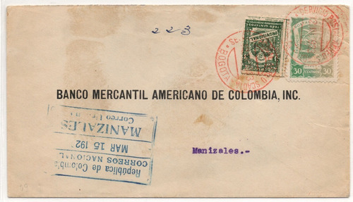 Sobre Scadta Banco Mercantil Americano De Colombia 1923
